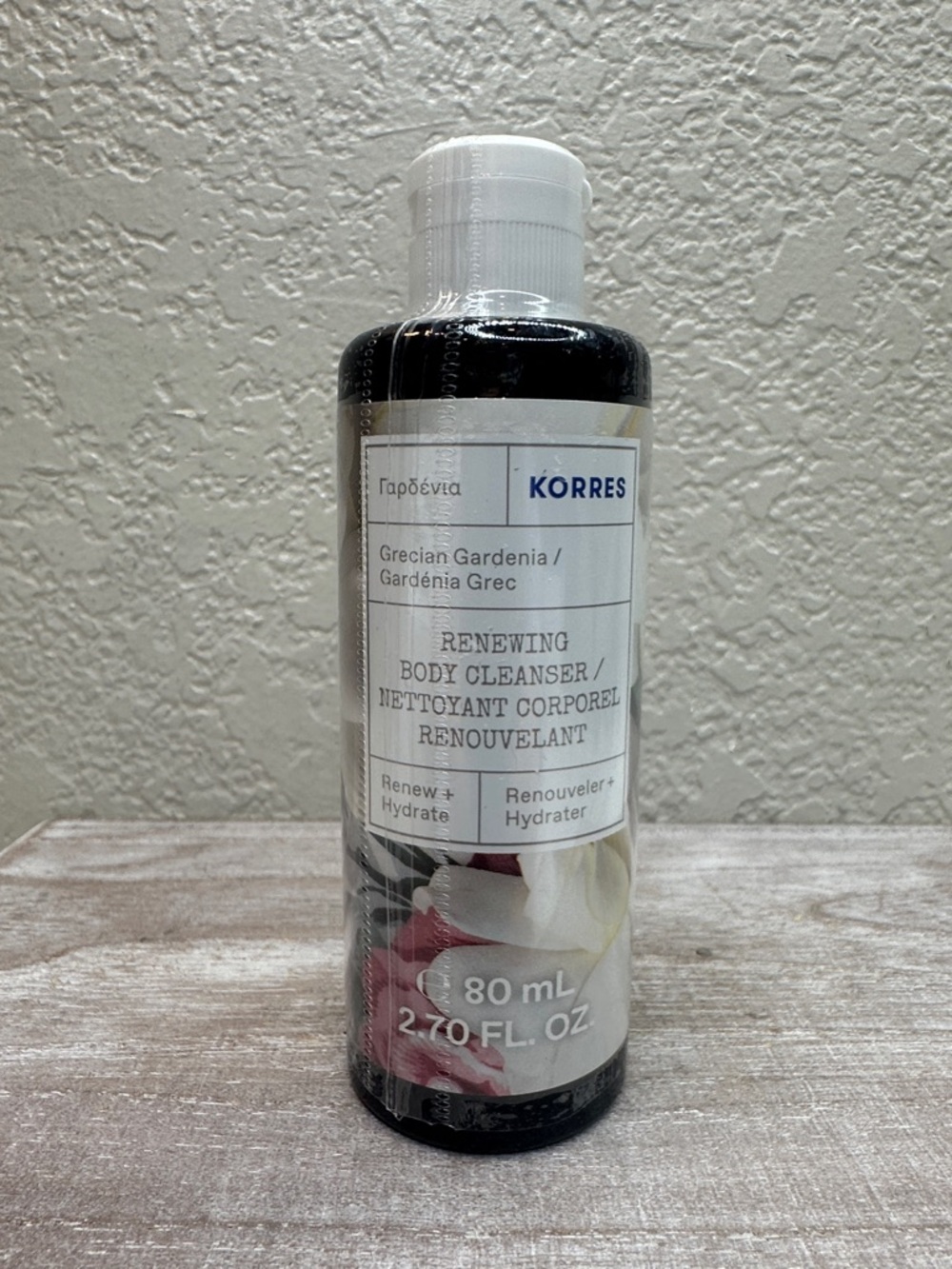 Korres‎ Grecian Gardenia Renewing Body Cleanser - White & Black & Pink
